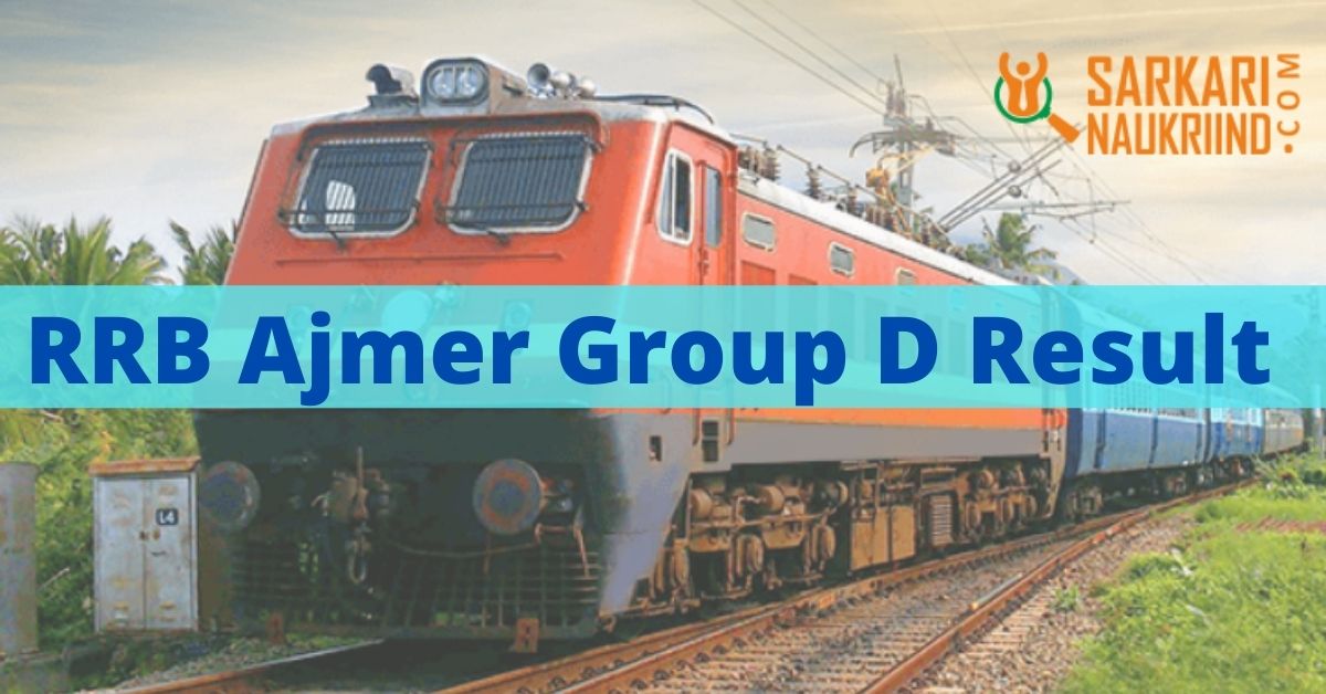 RRB Ajmer Group D Result