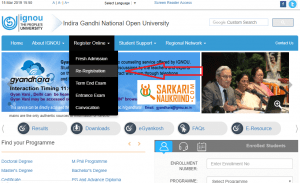 IGNOU Re-Registration 2019