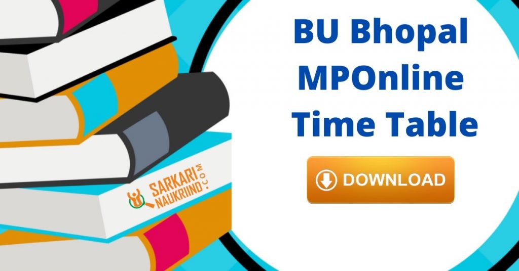 BU Bhopal MPOnline Time Table