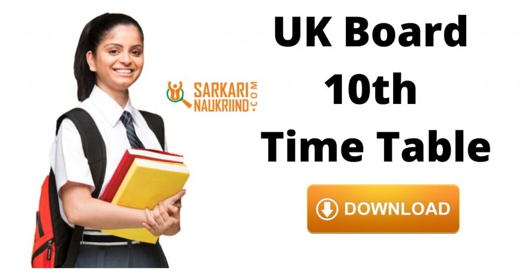 UK Board 10th Time Table