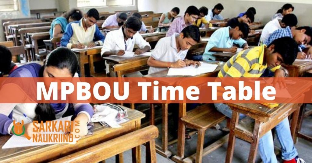 MPBOU Time Table