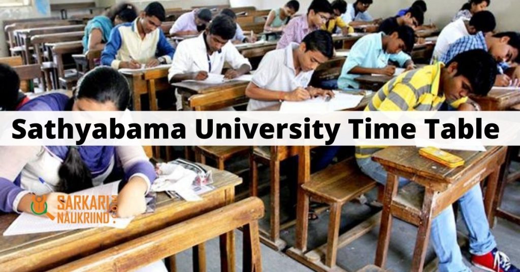 Sathyabama University Time Table
