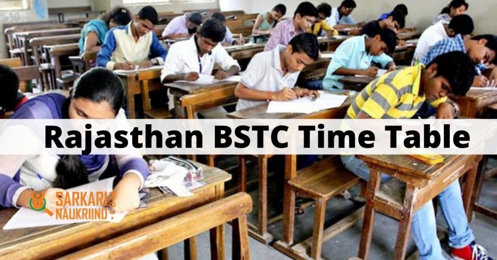 Rajasthan BSTC Time Table
